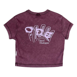 OPEN DIALOGUE WOMEN SLIM T-SHIRT-WASHED PURPLE