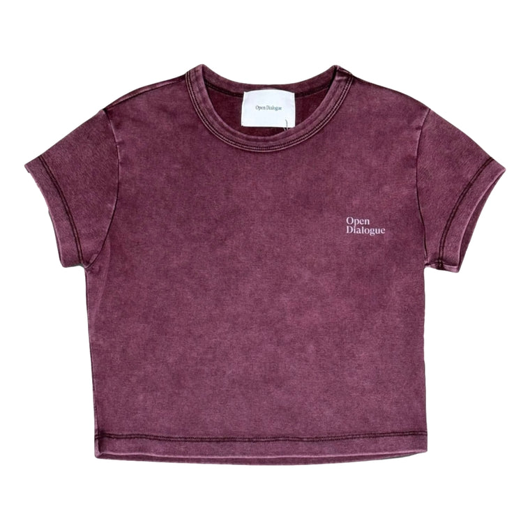 OPEN DIALOGUE WOMEN SLIM T-SHIRT-WASHED PURPLE