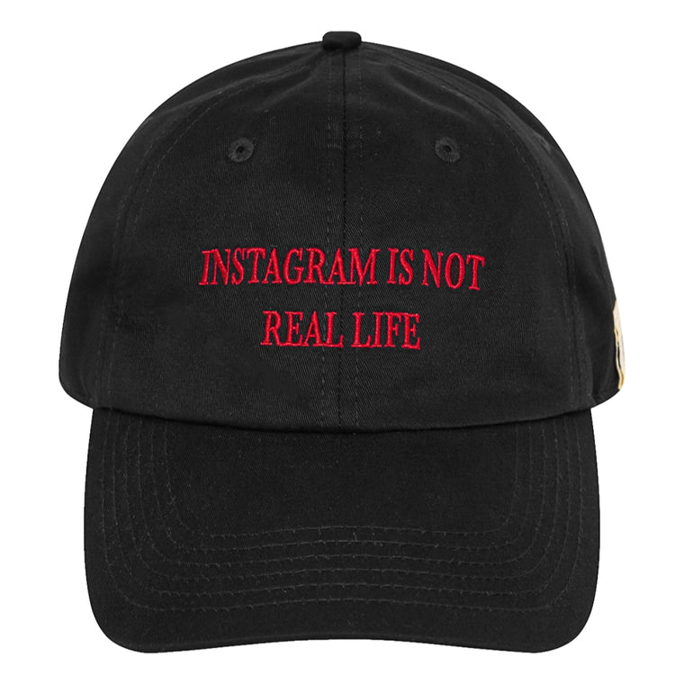 A[S]USL INSTAGRAM IS NOT REAL LIFE DAD CAP-BLACK