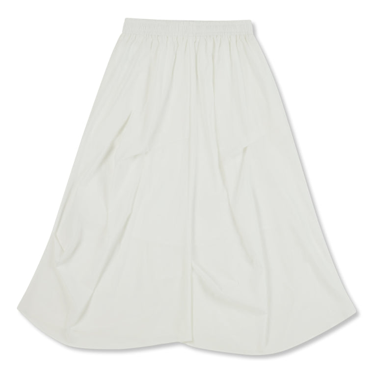 NEUTRAL SOCIETY IRREGULAR 3D FLARE SKIRT-WHITE
