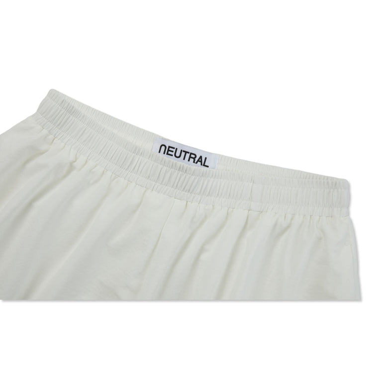 NEUTRAL SOCIETY IRREGULAR 3D FLARE SKIRT-WHITE