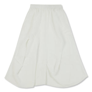 NEUTRAL SOCIETY IRREGULAR 3D FLARE SKIRT-WHITE