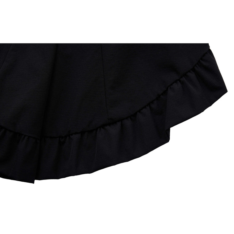 NEUTRAL SOCIETY IRREGULAR RUFFLE SKIRT-BLACK