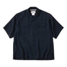 WHITE MOUNTAINEERING ITALIAN COLLAR SHORT SLEEVE SHIRT-NAVY