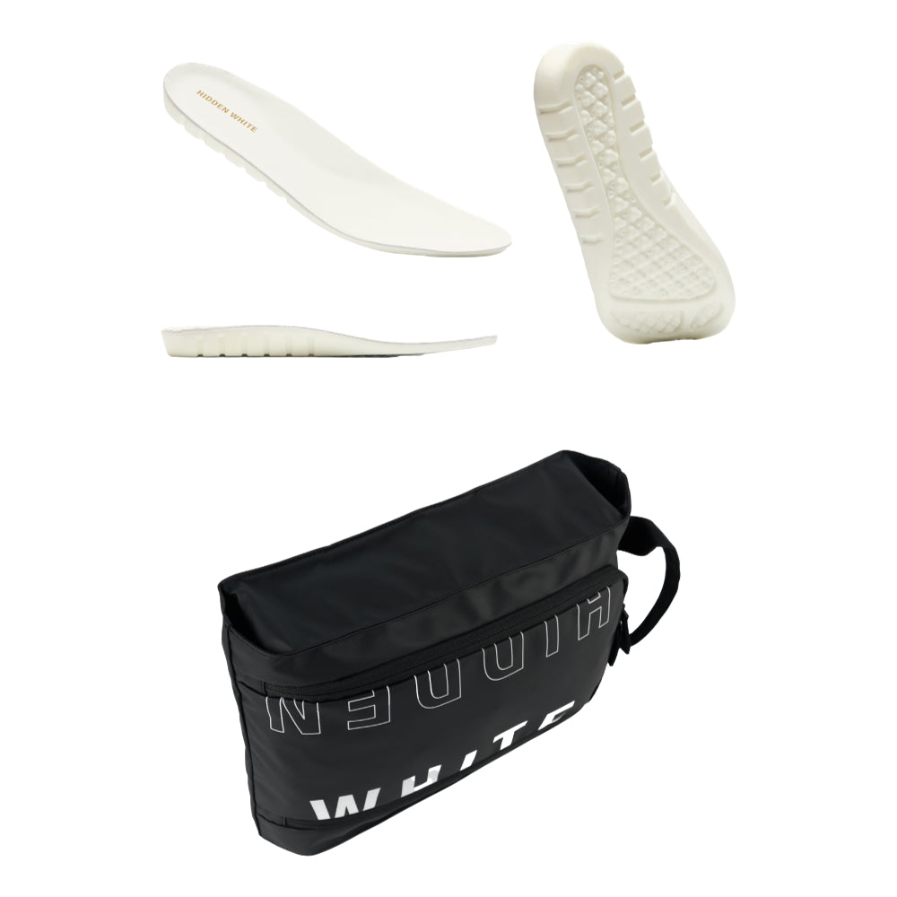 HIDDEN WHITE DARA LEATHER-TRIMMED PERFORATED LEATHER TRAINERS-WHITE