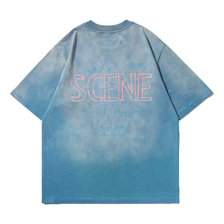 SCENE BY ICE FIRE JACKSON SNOW WASHED TEE-BLUE