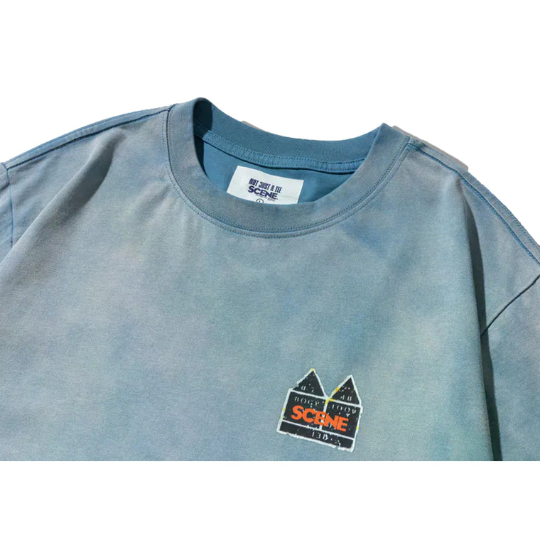 SCENE BY ICE FIRE JACKSON SNOW WASHED TEE-BLUE