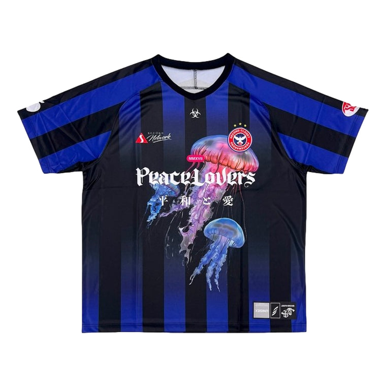 2ND CLOSET "JELLYFISH" SOCCER JERSEY T-SHIRT-BLUE