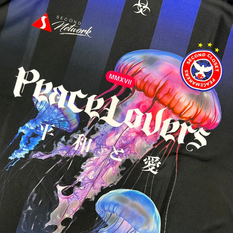 2ND CLOSET "JELLYFISH" SOCCER JERSEY T-SHIRT-BLUE
