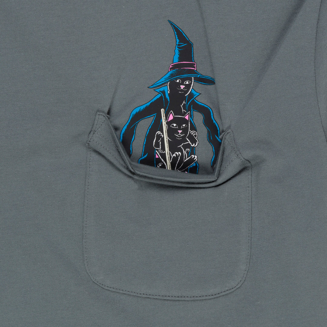 RIPNDIP JERMIE WITCH POCKET TEE-CHARCOAL