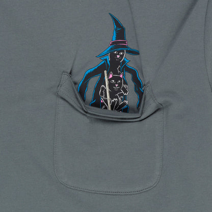 RIPNDIP JERMIE WITCH POCKET TEE-CHARCOAL
