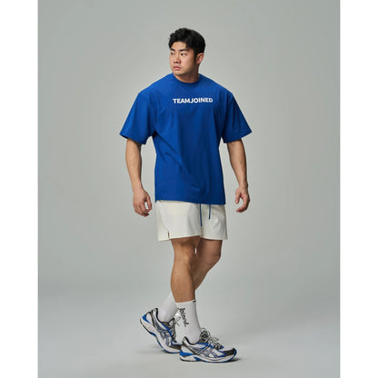TEAMJOINED JOINED® ADAPT LOGO SPLICING PERFORMANCE SHORTS-BLUE/WHITE