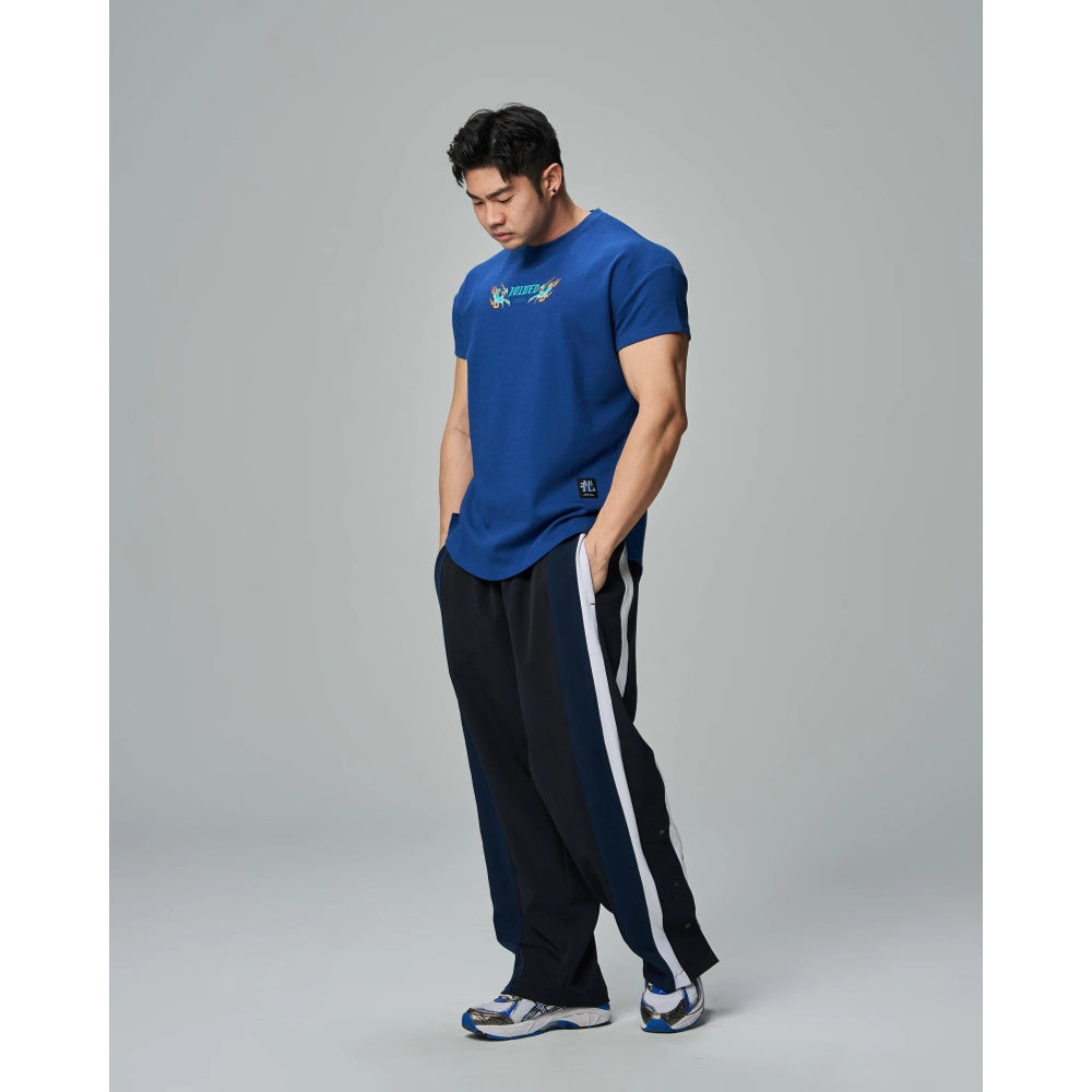 TEAMJOINED JOINED® CNY24 COILED DRAGON DROP SHOULDER MUSCLE TEE-DARK BLUE