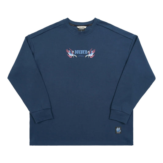 TEAMJOINED JOINED® CNY24 COILED DRAGON OVERSIZED LONG SLEEVES-DARK BLUE