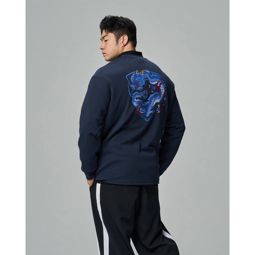 TEAMJOINED JOINED® CNY24 COILED DRAGON OVERSIZED LONG SLEEVES-DARK BLUE