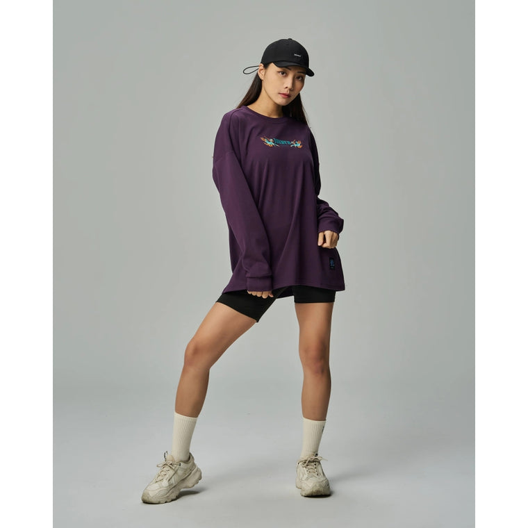 TEAMJOINED JOINED® CNY24 COILED DRAGON OVERSIZED LONG SLEEVES-DUSTY PURPLE