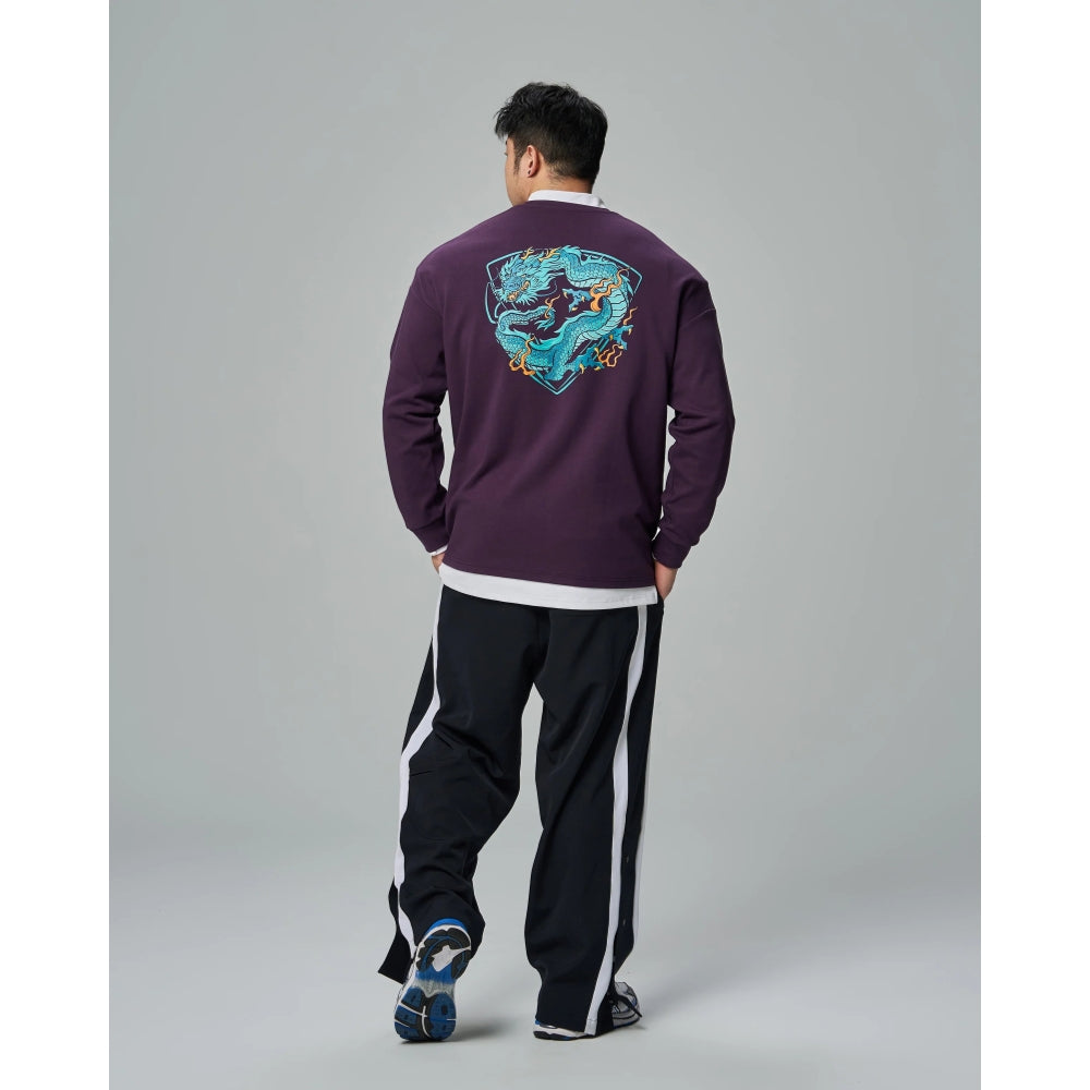 TEAMJOINED JOINED® CNY24 COILED DRAGON OVERSIZED LONG SLEEVES-DUSTY PURPLE