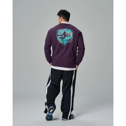 TEAMJOINED JOINED® CNY24 COILED DRAGON OVERSIZED LONG SLEEVES-DUSTY PURPLE