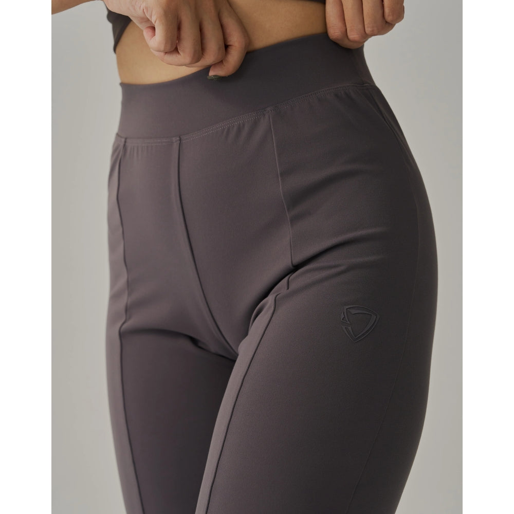 TEAMJOINED JOINED® WOMEN FRONT SLIT WIDE LEG PANT-DARK GREY