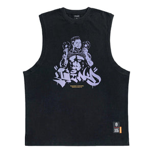 TEAMJOINED JOINED® HDK BABAHERO SLEEVES CUT OVERSIZED TOP-BLACK