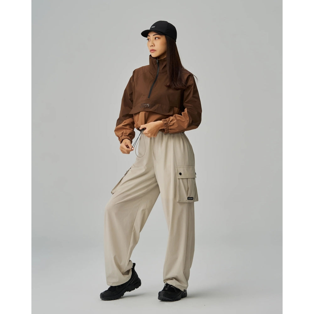 TEAMJOINED JOINED® INVICTUS WOMEN POCKET WINDBREAKER TOP-BROWN