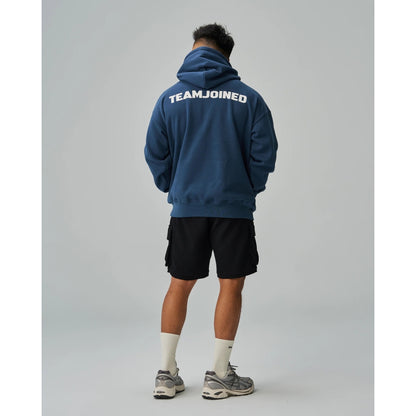 TEAMJOINED JOINED® LOGO FLEECE OVERSIZED HOODIE-DARK BLUE