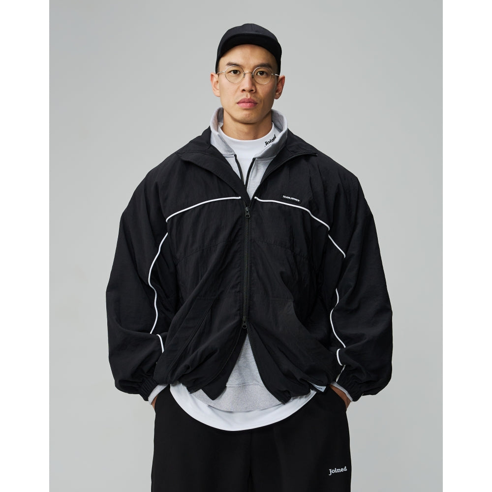 TEAMJOINED JOINED® PIPING TECH WINBREAKER JACKET-BLACK