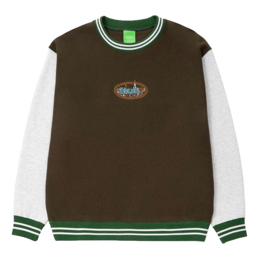 HUF JP CITY LIGHTS CREW-BROWN