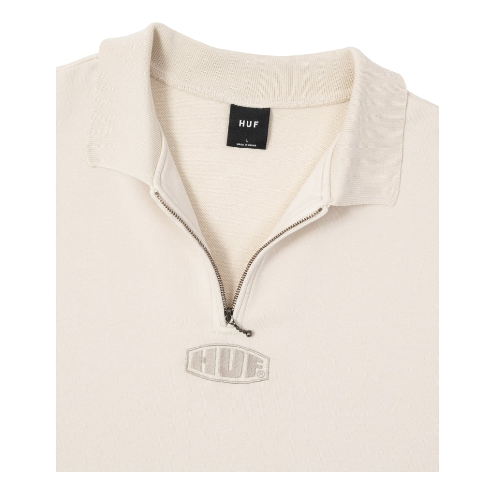 HUF JP MAXIMIZE DYED ZIP POLO-IVORY