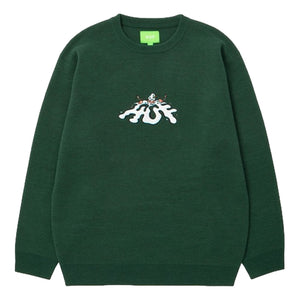 HUF JP SNOWMAN CREW SWEATER-GREEN