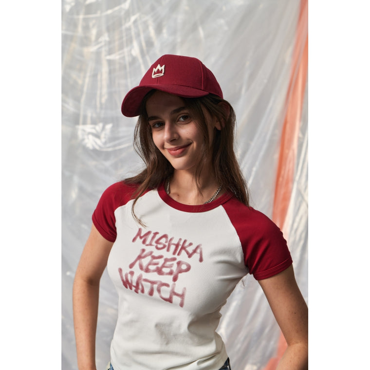 MISHKA W KEEP WATCHPRINTED T-SHIRT-RED