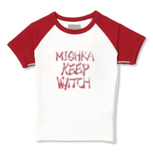 MISHKA W KEEP WATCHPRINTED T-SHIRT-RED