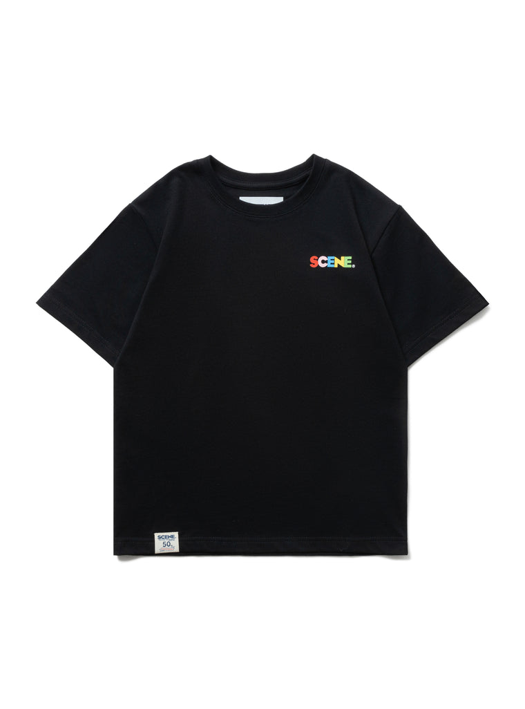 SCENE BY ICE FIRE KID 50TH CLASSIC RAINBOW TEE-BLACK