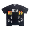 2ND CLOSET KISS THE BANDS RE-CONSTRUCTED WASHED T-SHIRT-BLACK