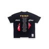 2ND CLOSET KISS THE BANDS RE-CONSTRUCTED WASHED T-SHIRT-BLACK