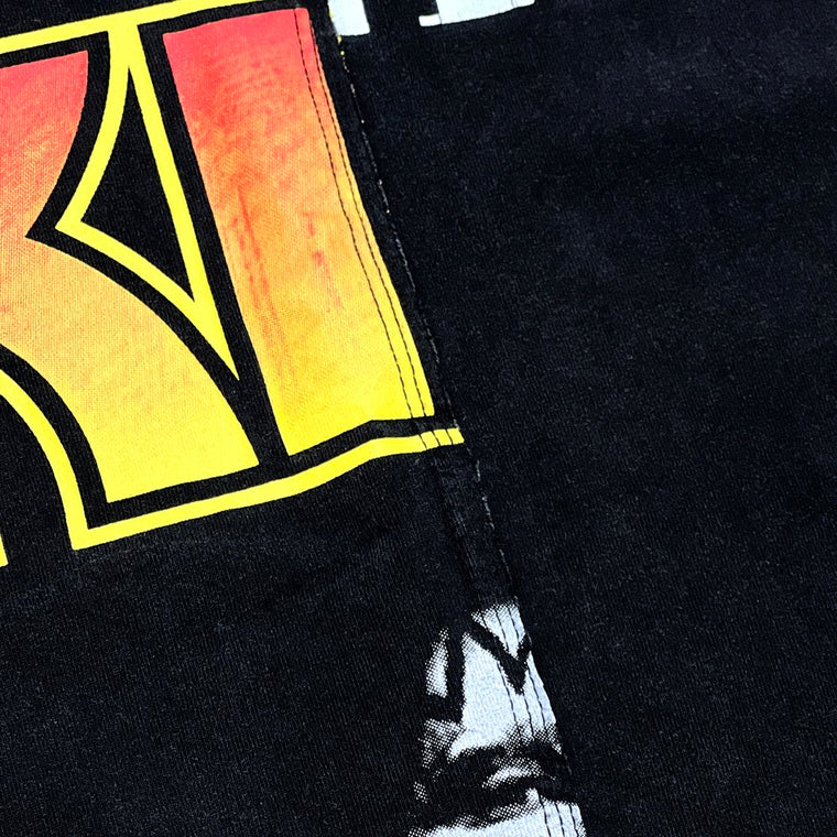 2ND CLOSET KISS THE BANDS RE-CONSTRUCTED WASHED T-SHIRT-BLACK