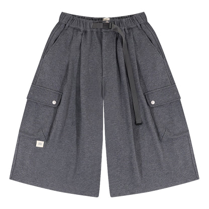 A[S]USL KNITTED CARGO SWEAT SHORTS-CHARCOAL
