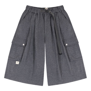 A[S]USL KNITTED CARGO SWEAT SHORTS-CHARCOAL