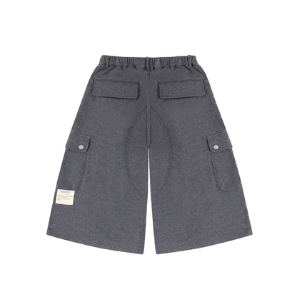 A[S]USL KNITTED CARGO SWEAT SHORTS-CHARCOAL