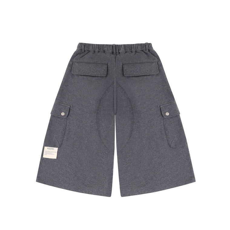A[S]USL KNITTED CARGO SWEAT SHORTS-CHARCOAL
