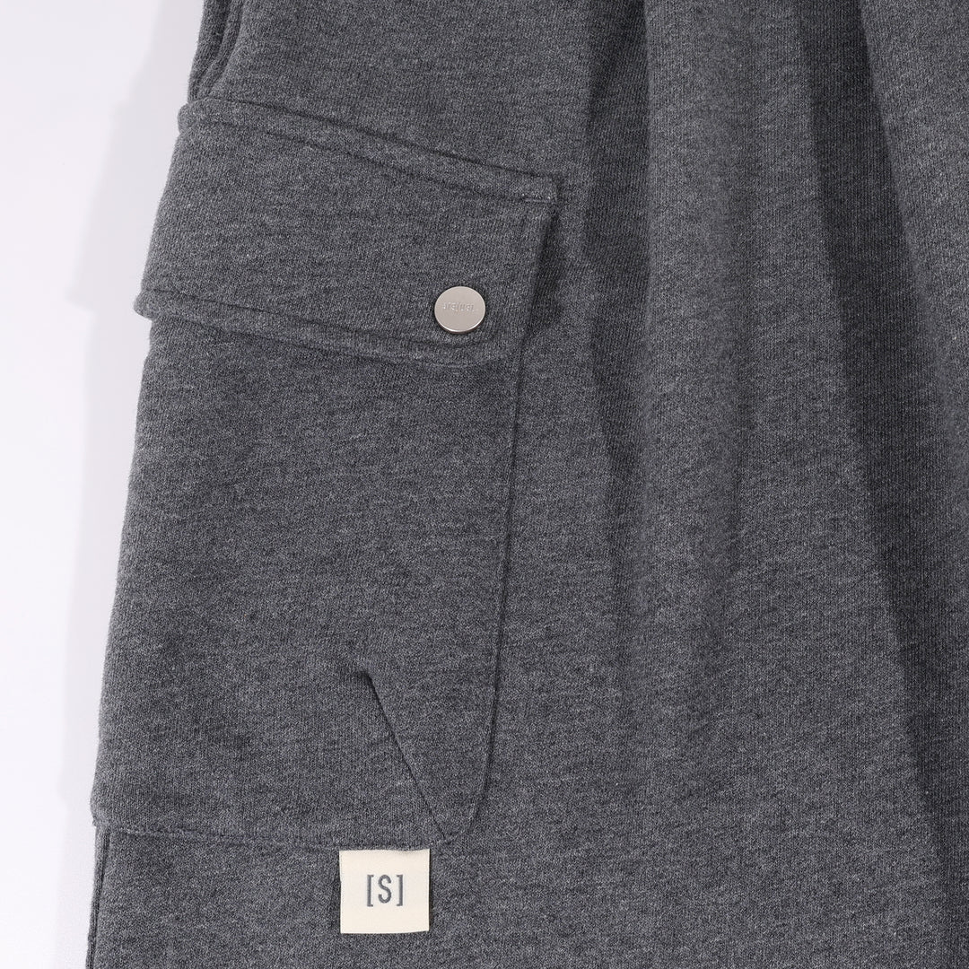 A[S]USL KNITTED CARGO SWEAT SHORTS-CHARCOAL