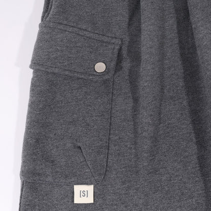 A[S]USL KNITTED CARGO SWEAT SHORTS-CHARCOAL