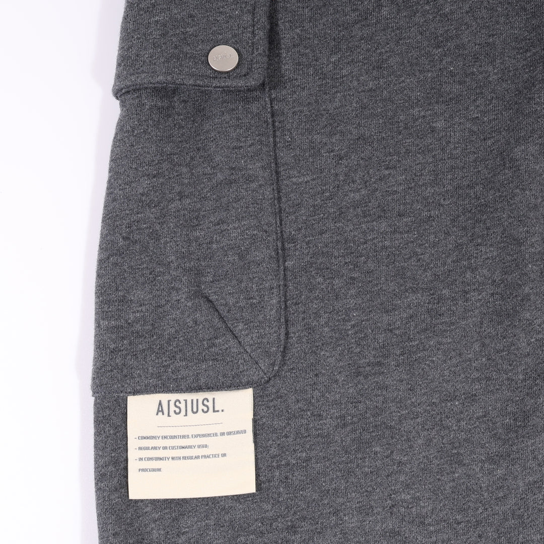A[S]USL KNITTED CARGO SWEAT SHORTS-CHARCOAL