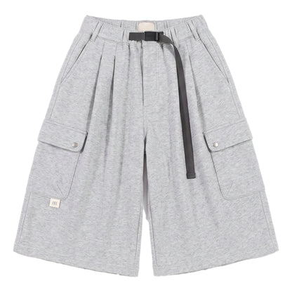A[S]USL KNITTED CARGO SWEAT SHORTS-HEATHER GREY
