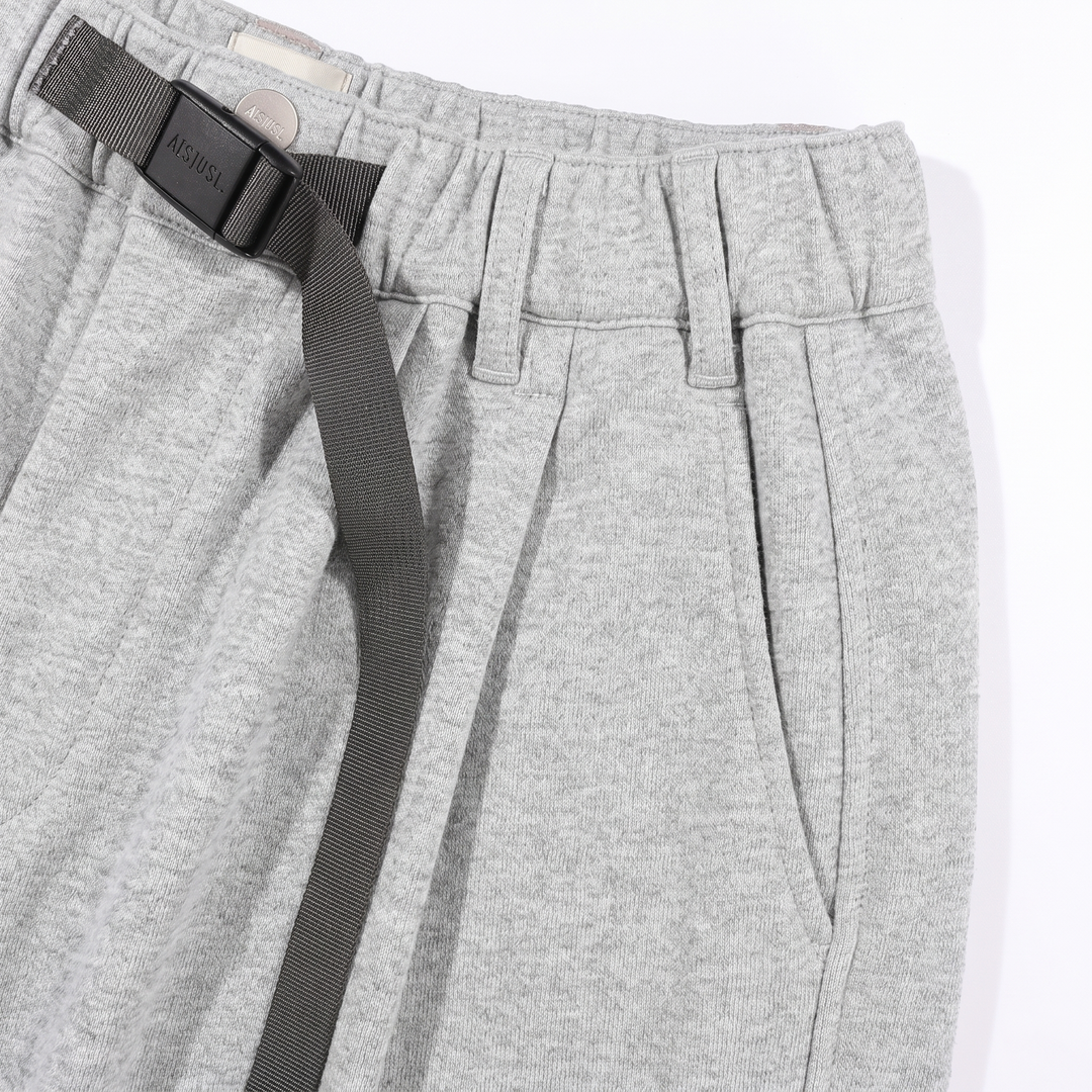 A[S]USL KNITTED CARGO SWEAT SHORTS-HEATHER GREY