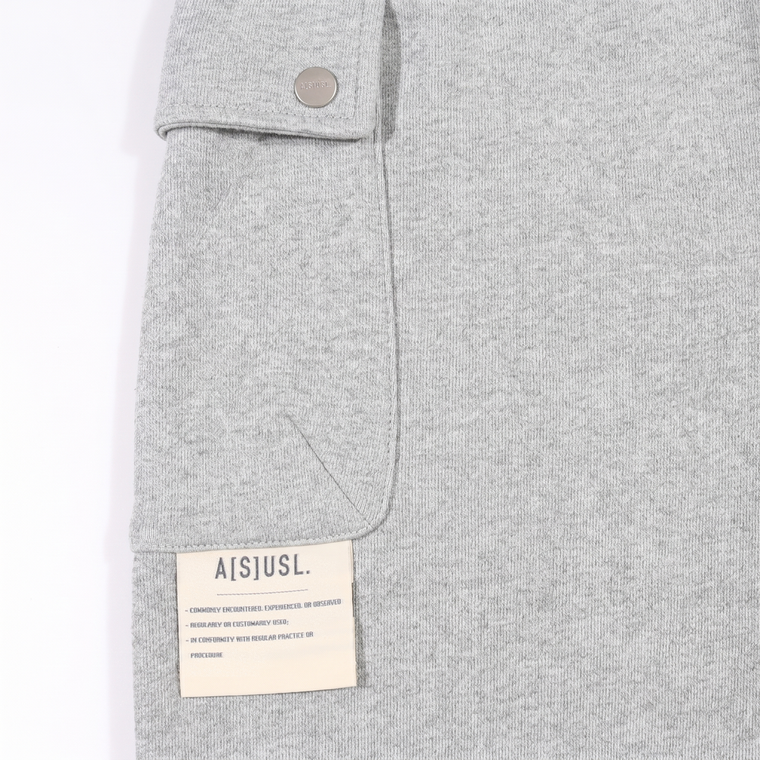 A[S]USL KNITTED CARGO SWEAT SHORTS-HEATHER GREY