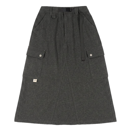 A[S]USL KNITTED CARGO SWEAT SKIRT-CHARCOAL