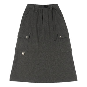 A[S]USL KNITTED CARGO SWEAT SKIRT-CHARCOAL