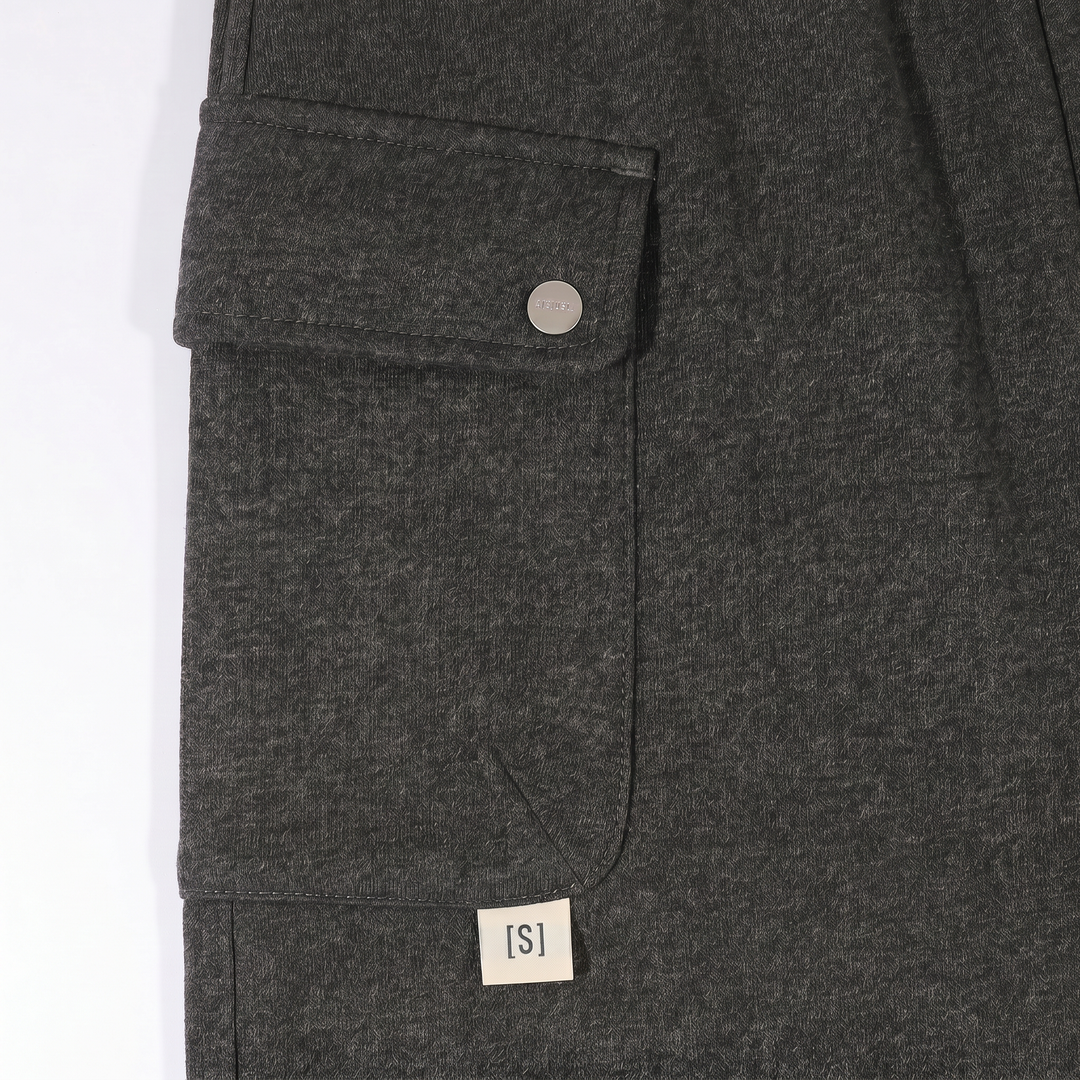 A[S]USL KNITTED CARGO SWEAT SKIRT-CHARCOAL