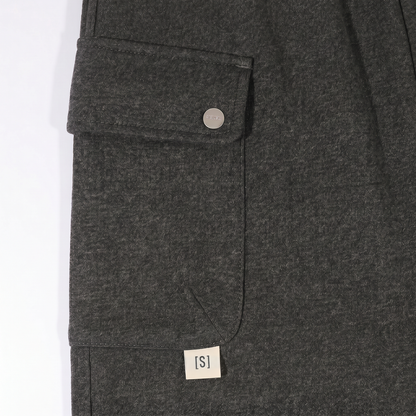 A[S]USL KNITTED CARGO SWEAT SKIRT-CHARCOAL
